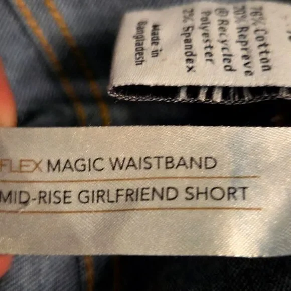 LANE BRYANT Mid Rise Girlfriend Shorts Flex Magic Waistband Dark Wash Size 18 - Picture 5 of 5